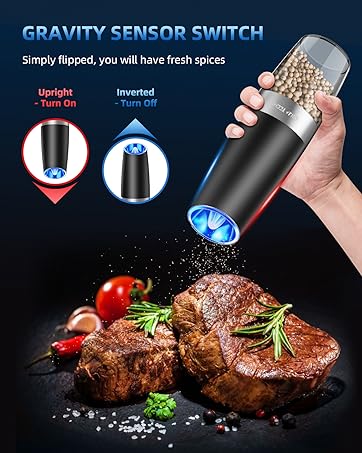 Electric Pepper and Salt Grinder Set